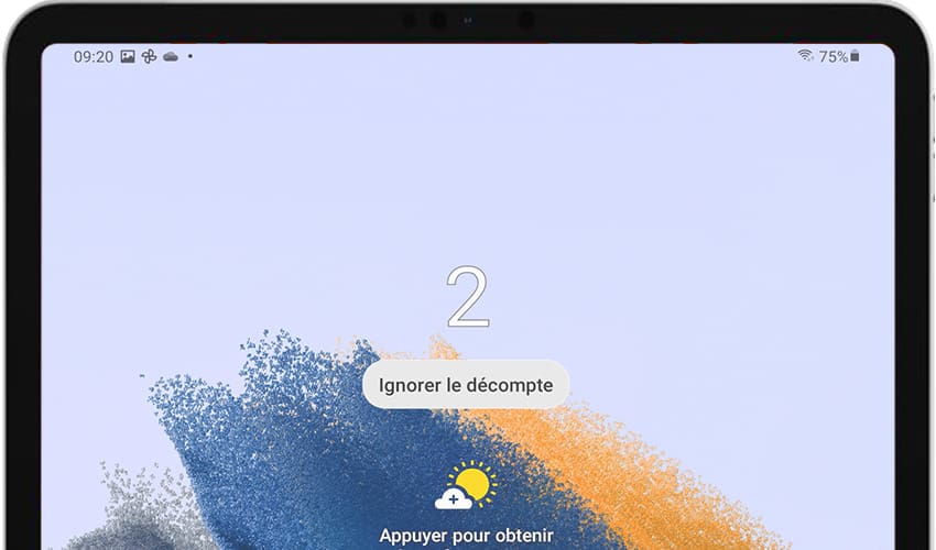 Écran d'enregistrement du compte à rebours Galaxy Tab Advanced2 Wi-Fi