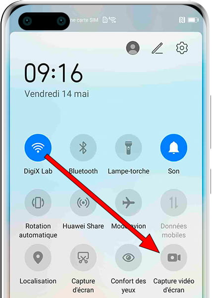 Icône d'écran d'enregistrement Honor 3C 4G