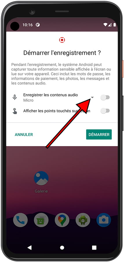 Capture video écran message N536