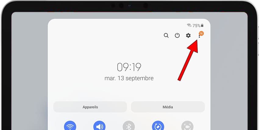 Modifier l'icône du panneau rapide Galaxy Tab Advanced2 Wi-Fi