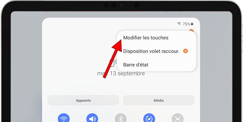 Modifier le panneau rapide Galaxy Tab Advanced2 Wi-Fi