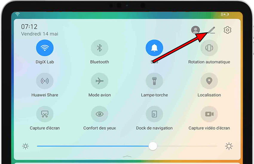 Modifier l'icône du panneau rapide MatePad 12 X