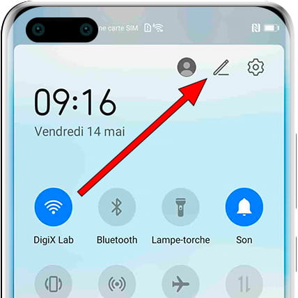 Modifier l'icône du panneau rapide Honor 3C 4G
