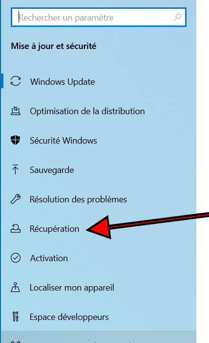 Récupération Windows