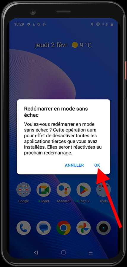 Redémarrer en mode sécurisé Android