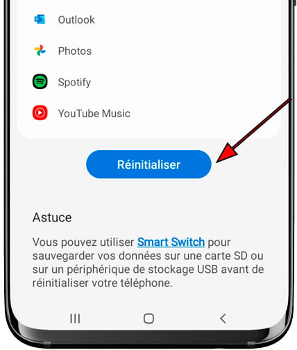 Réinitialiser