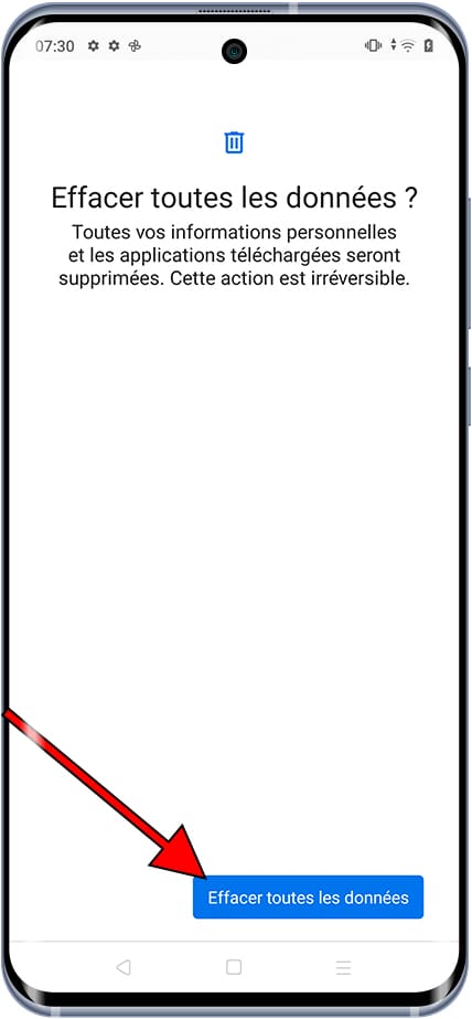 Tout effacer Android