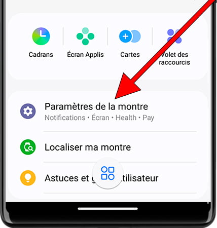 Paramètres de l'horloge Galaxy Watch