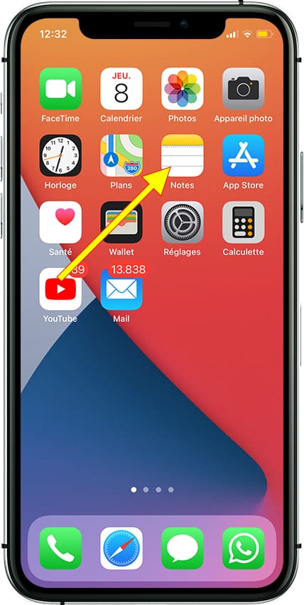 Application de notes iPhone 15 Plus