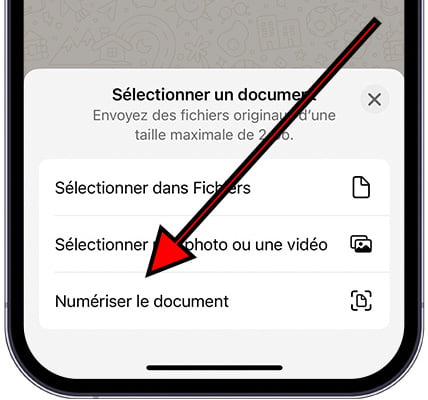 Numériser des documents dans WhatsApp sur iPhone