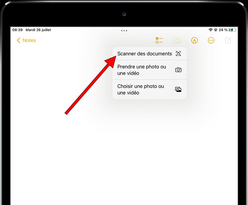 Numériser des documents iPad 9.7