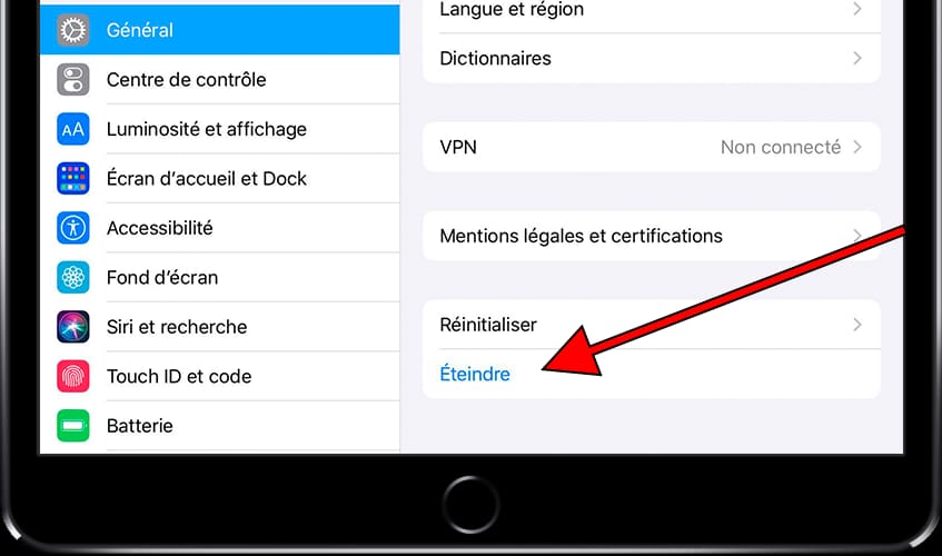 Désactiver dans les paramètres généraux iPhone