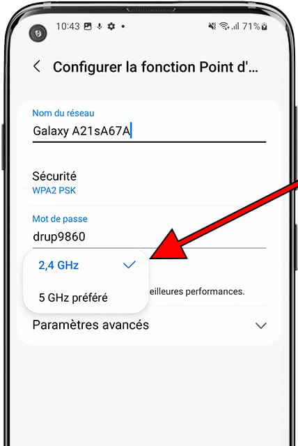 Nom du point d'accès Android