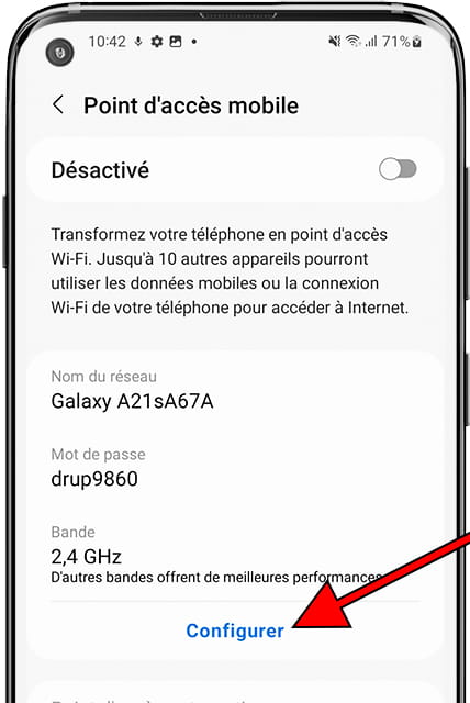 Activer point d'accès Wi-Fi Android