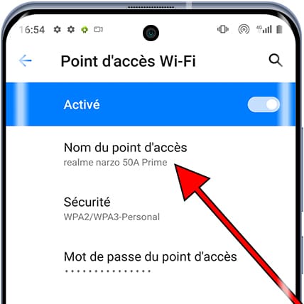 Nom du point d'accès Android