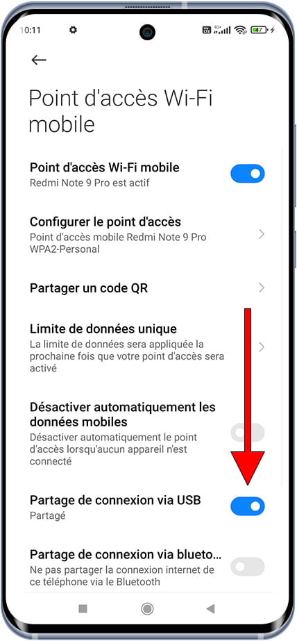 Partage via USB Xiaomi