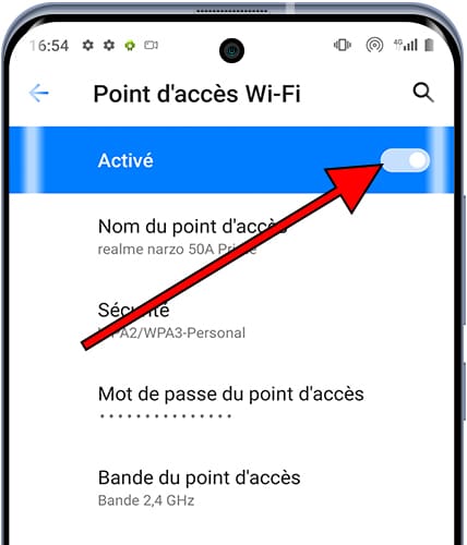 Activer point d'accès Wi-Fi Android