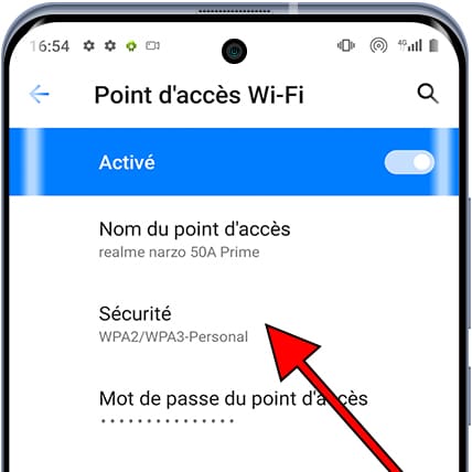 Sécurité point d'accès Android