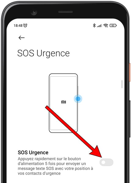 Activer le SOS d'urgence Xiaomi