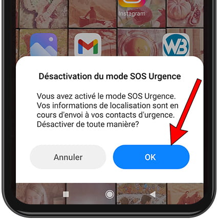 Confirmer l'annulation de l'appel d'urgence Xiaomi