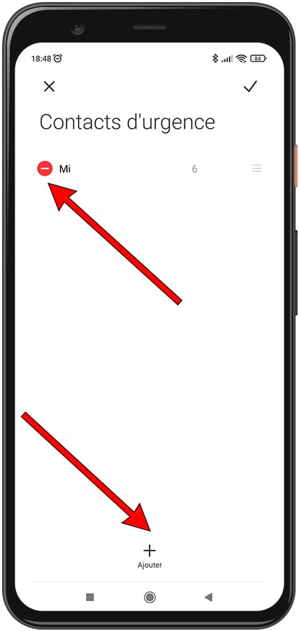 Modifier les contacts d'urgence Xiaomi