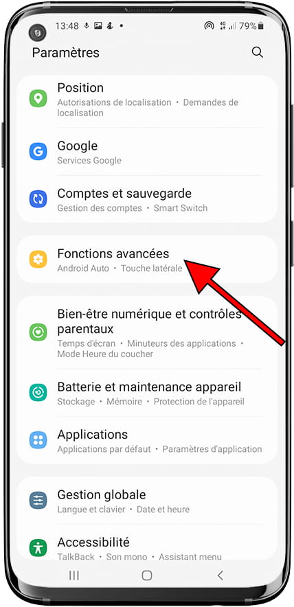 Fonctionnalités avancées de Samsung