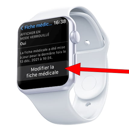 Modifier les données médicales Apple Watch