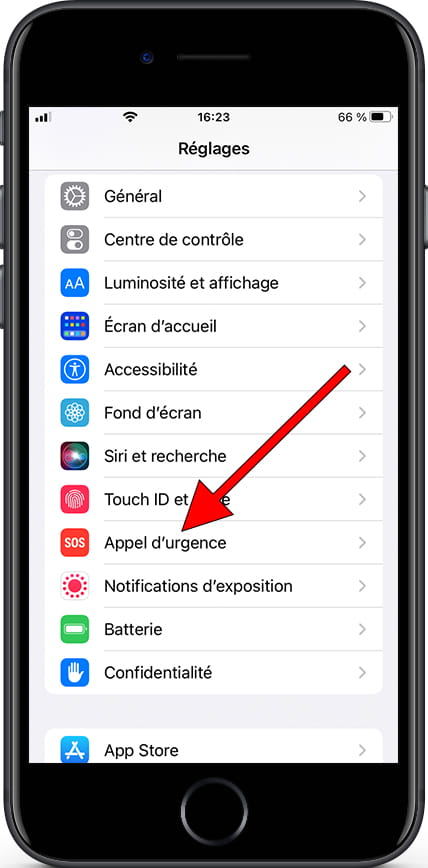 SOS urgence iPhone