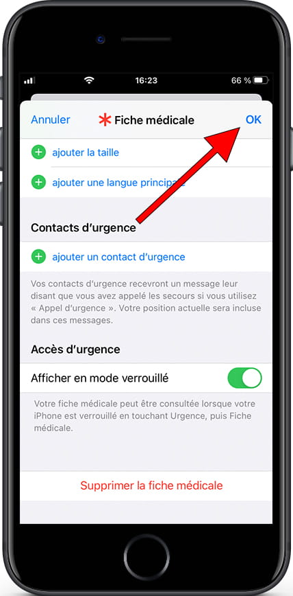 Enregistrer les données médicales de l'iPhone