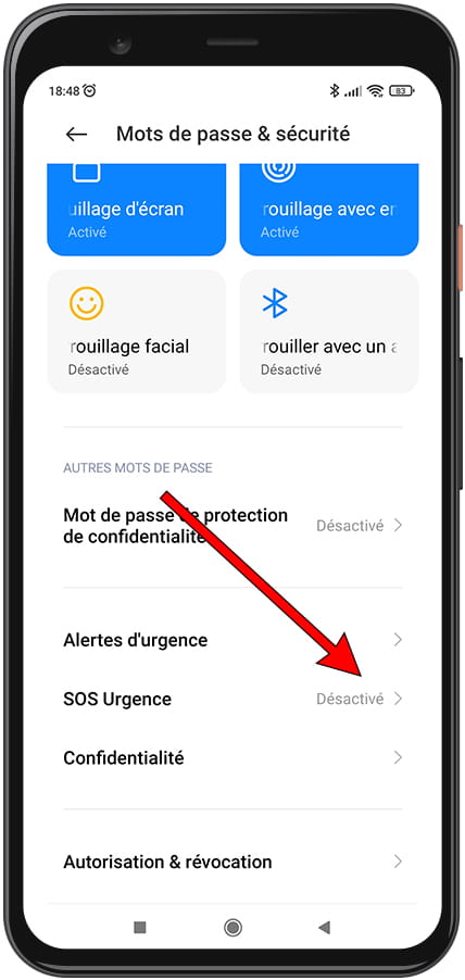 SOS d'urgence Xiaomi