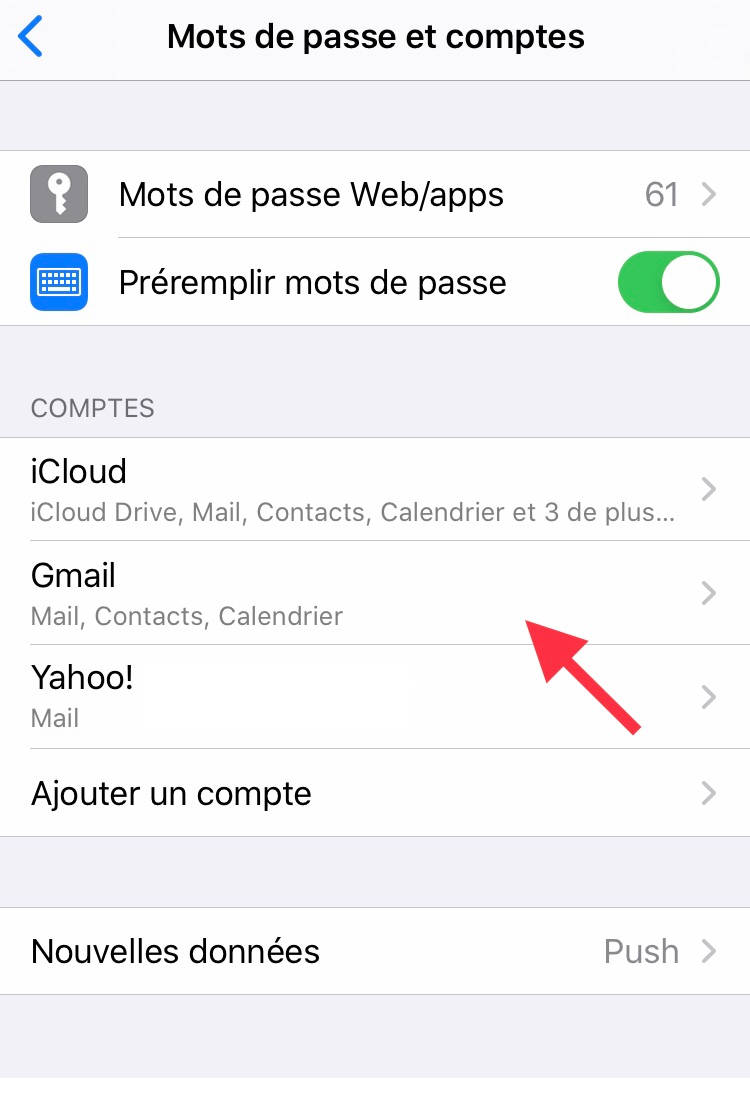 Comment supprimer le compte Google sur Apple iPhone 4 1