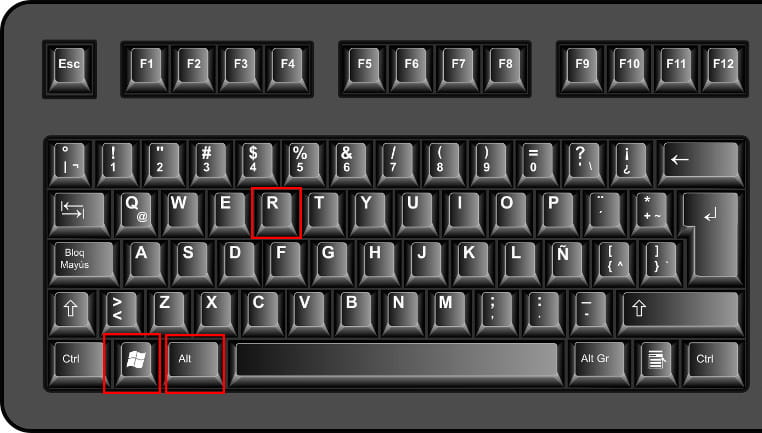 Touches d'enregistrement d'écran Windows