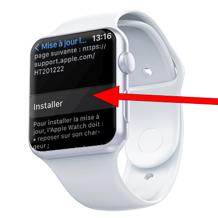 Installer mise à jour Apple Watch