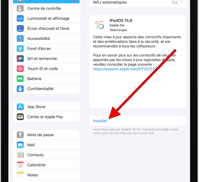 Mettre à jour maintenant iPhone