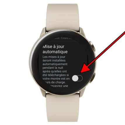 Mise à jour horloge Galaxy Watch5 Pro