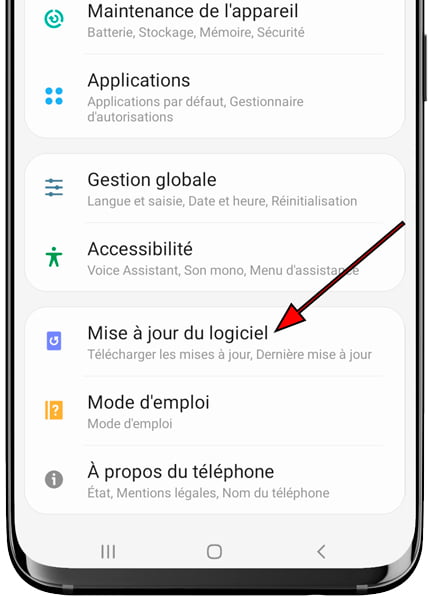 Mise à jour logicielle Samsung Galaxy