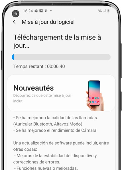 Téléchargement mise à jour Samsung Galaxy