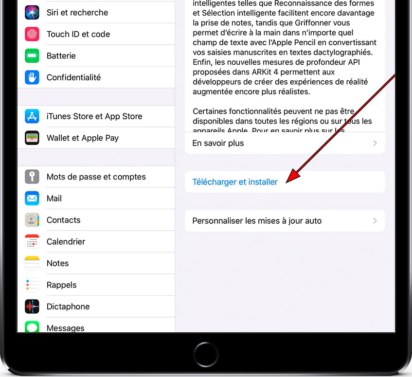 Mises à jour iOS iPhone