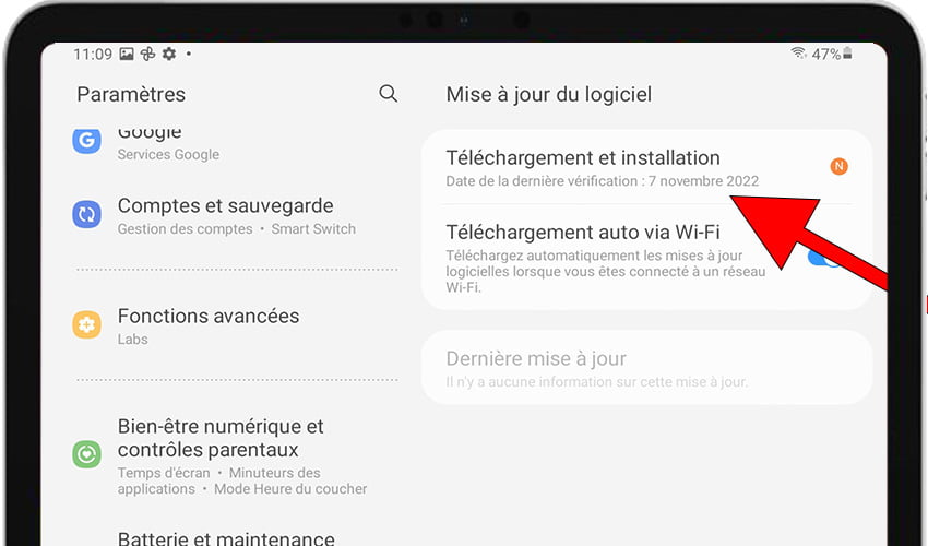 Réglages Galaxy Tab S10 Ultra