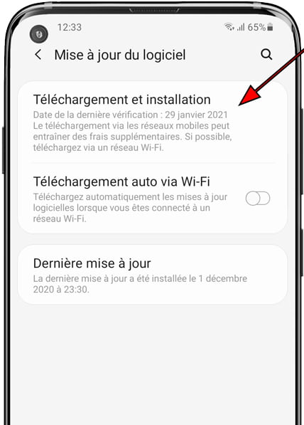 Télécharger et installer la mise à jour Samsung Galaxy