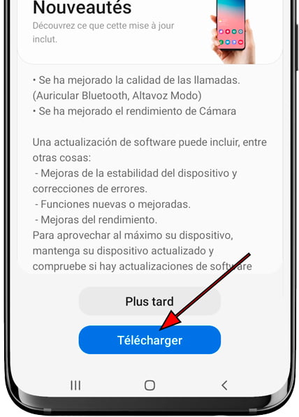 Télécharger la mise à jour Samsung Galaxy