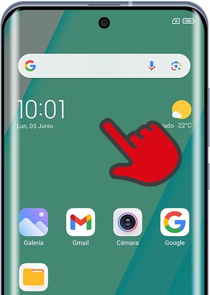 Appuyez longuement sur l'écran d'accueil Xiaomi