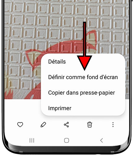 Définir comme fond d'écran depuis la galerie sur Samsung