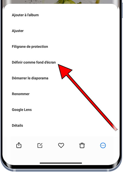 Définir comme fond d'écran depuis la galerie sur Xiaomi