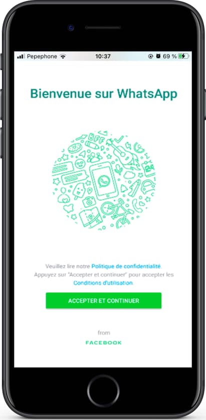 Acceptez les conditions de WhatsApp