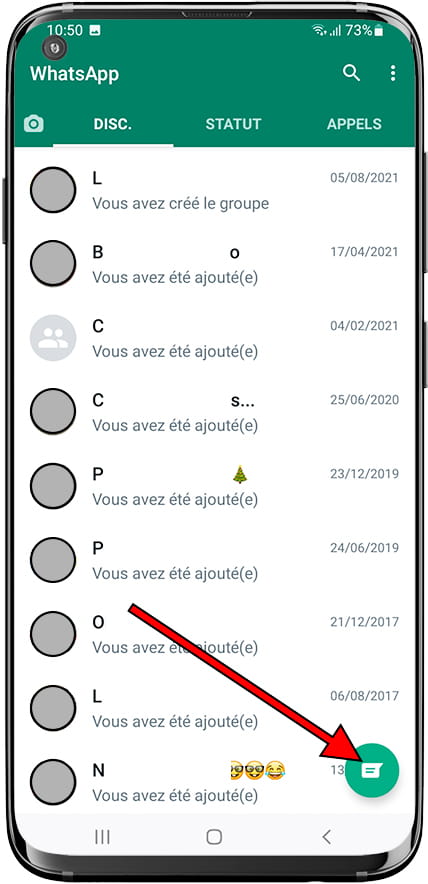 Démarrer une conversation whatsapp
