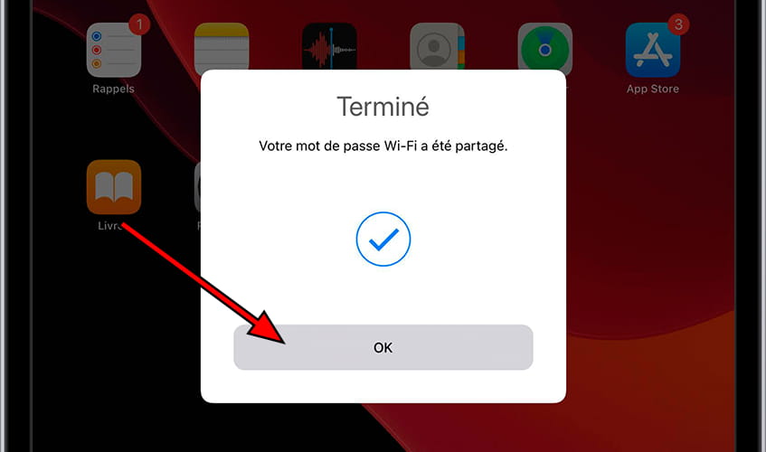 Mot de passe Wi-Fi partagé iPad
