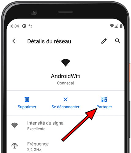 Afficher le code QR du réseau Wifi