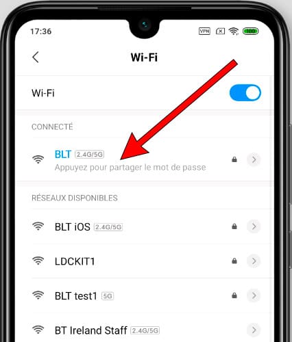 Paramètres Wifi
