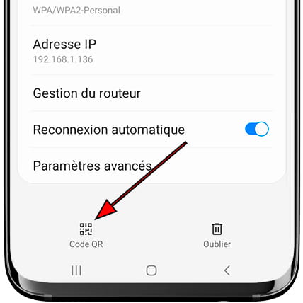 Afficher le code QR du réseau Wifi